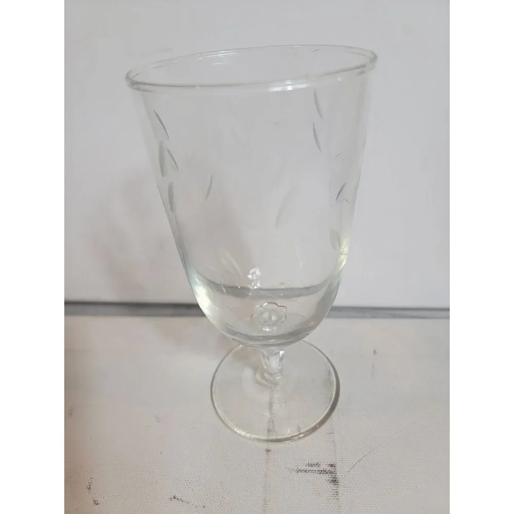 Vintage‎ Princess House Heritage Glass Crystal Footed Cup VTG Etched